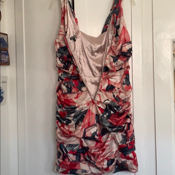 EXPRESS FLOWER ROUCHED BANDAGE BODYCON DRESS SZ 10 NEW LINED - Picture 8 of 11